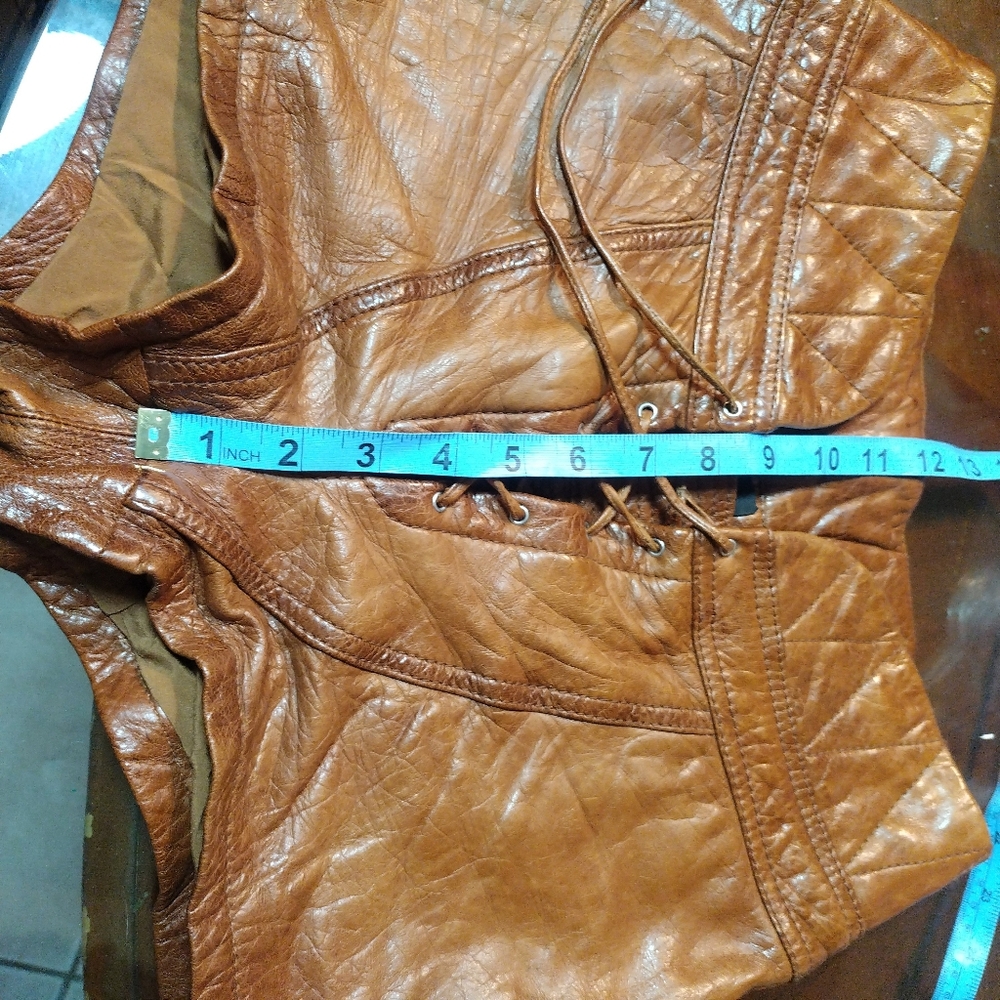 Alexander Wang Tan Leather Lace-Up High Waist Shorts - Picture 8 of 10
